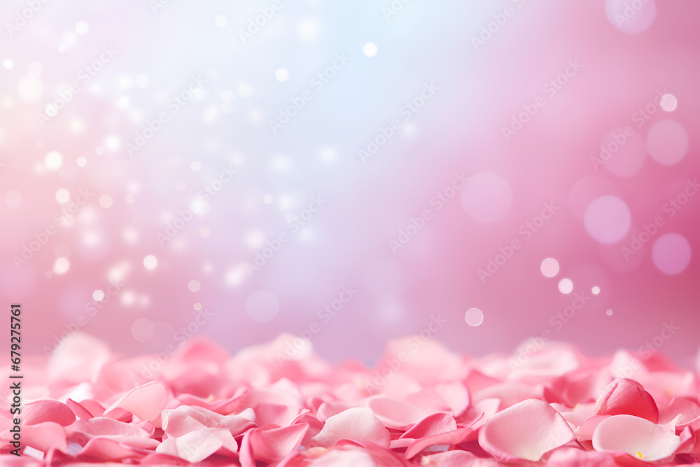 Pastel background with rose petals