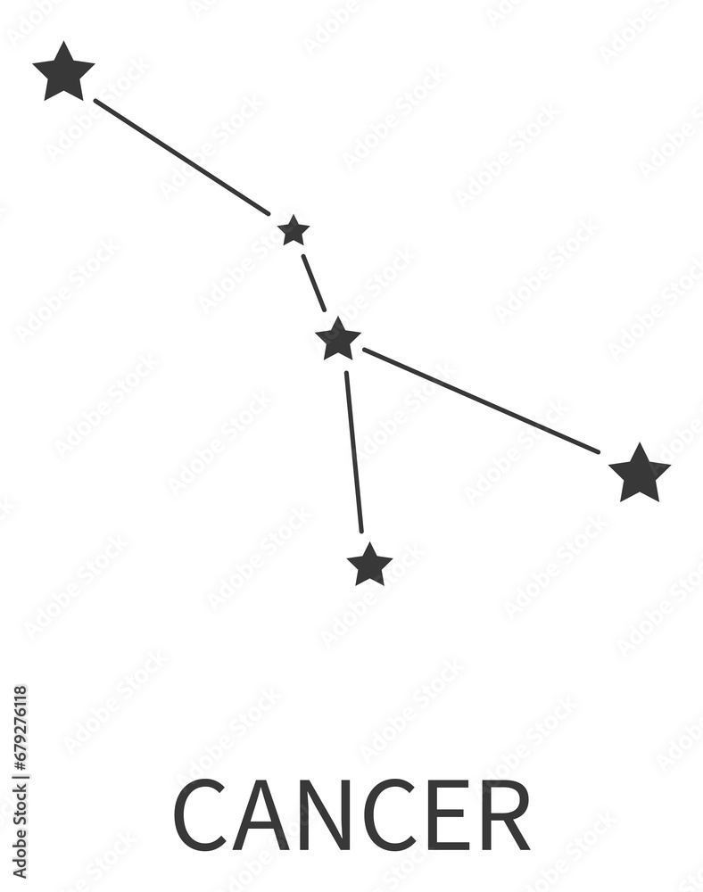 Fototapeta premium Cancer constellation symbol. Space star zodiac sign