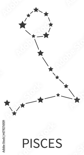 Pisces constellation. Astrology sign. Zodiac star symbol