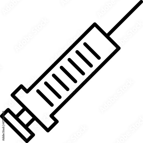 Syringe Simple Outline Symbol for Web Sites. Suitable for books, stores, shops. Editable stroke in minimalistic outline style. Symbol for design