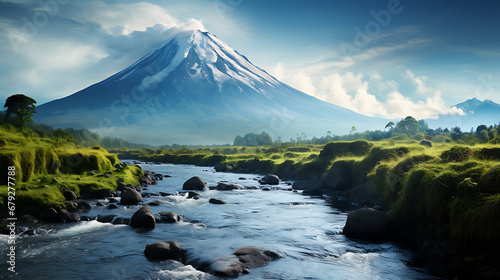 beautiful landscane photography volcano mountain in indonesia