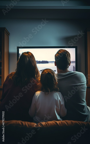 Rato de Relax: Padres e Hijo Entretenidos Frente a la Tele