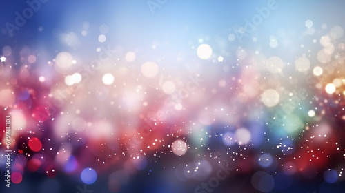 Festive, Christmas and New Year background, in colorful multicolored bokeh style. © Vadim