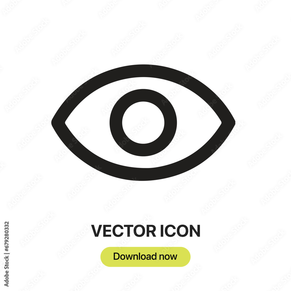 View icon vector. Linear-style sign for mobile concept and web design. View symbol illustration. Pixel vector graphics - Vector.