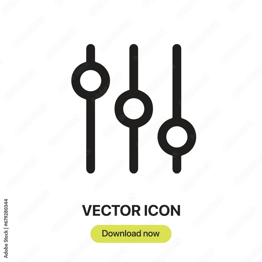Equalizer icon vector. Linear-style sign for mobile concept and web design. Equalizer symbol illustration. Pixel vector graphics - Vector. Equalizer icon vector. Linear-style sign for mobile concept and web design. Equalizer symbol illustration. Pixel vector graphics - Vector.