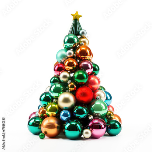 Beautiful decorated snowed in christmas tree Generative AI technology