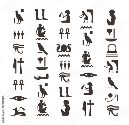 Black egyptians hieroglyphs. Hieroglyph of ancient egypt, pattern png letters