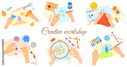 Foto Cartoon handmade workshop