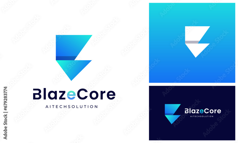 Modern Initial Letter B Abstract Shape Gradient Style Logo Design Modern Initial Letter B Abstract Shape Gradient Style Logo Design