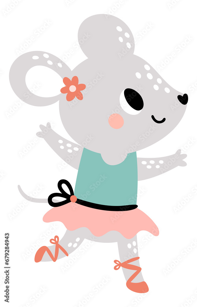 Ballerina mouse in cute dress. Beautiful kid animal Ballerina mouse in cute dress. Beautiful kid animal