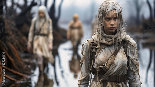 Post-apocalyptic fashion shows in nature's embrace
