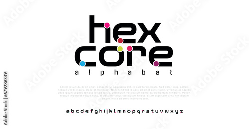 Modern abstract digital alphabet colorful font minimal technology typography creative urban. vector illustration