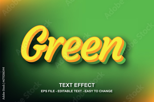 Fototapeta Naklejka Na Ścianę i Meble -  Editable text effect green style themes design