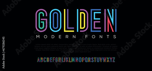 Modern abstract digital alphabet font. Minimal technology typography, Creative urban sport fashion futuristic font and with numbers. vector illustration.