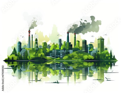 Eco cityscape -go green concept stock AI generated illustration