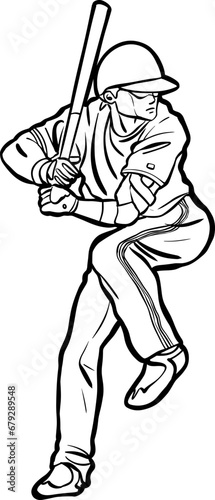 baseball batter action hitting  ball 