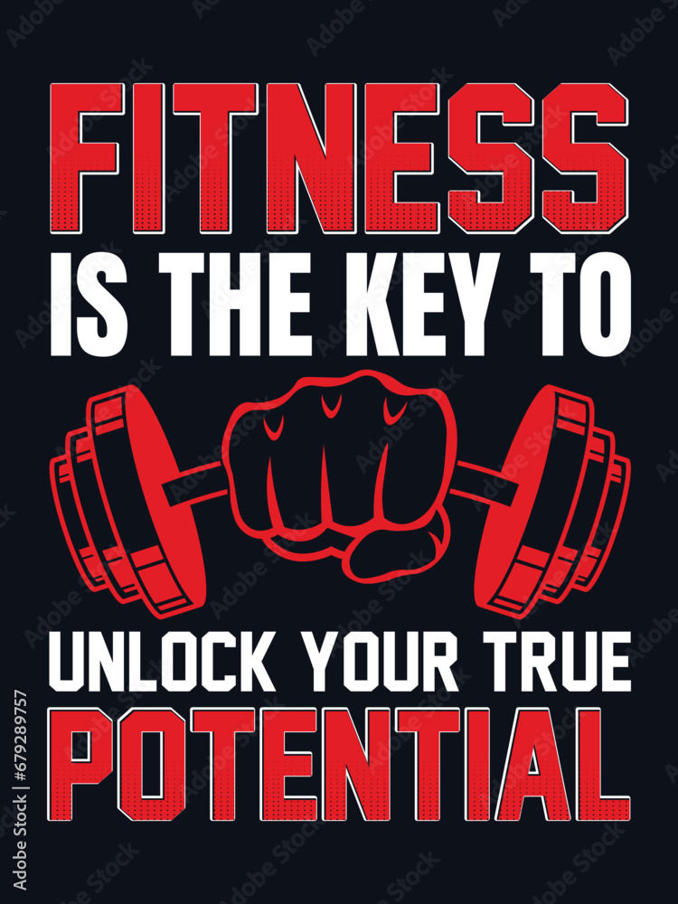 Fitness T-Shirt Design. Gym T-Shirt Design.