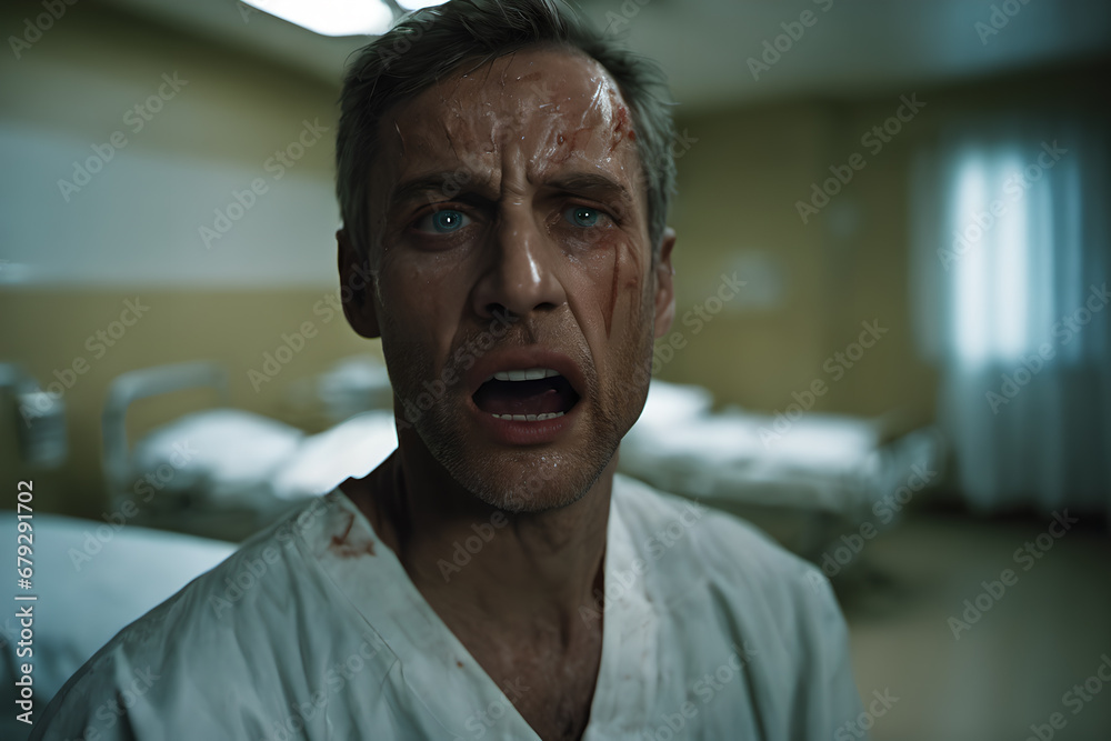 portrait of a man in a hospital