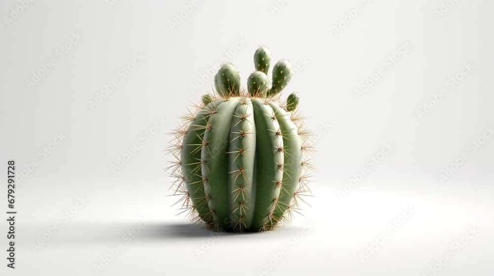 Fresh cactus green succulent cactus white background illustration picture AI generated art Fresh cactus green succulent cactus white background illustration picture AI generated art