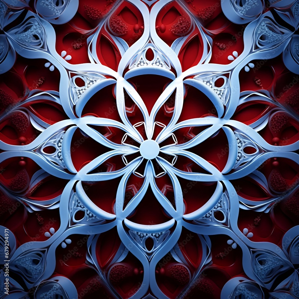 Elegance meets winter wonder in this captivating image of intricate abstract patterns, featuring delicate and enchanting snowflakes in a mesmerizing dance.