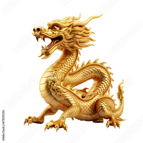 chinese dragon statue On a transparent background PNG