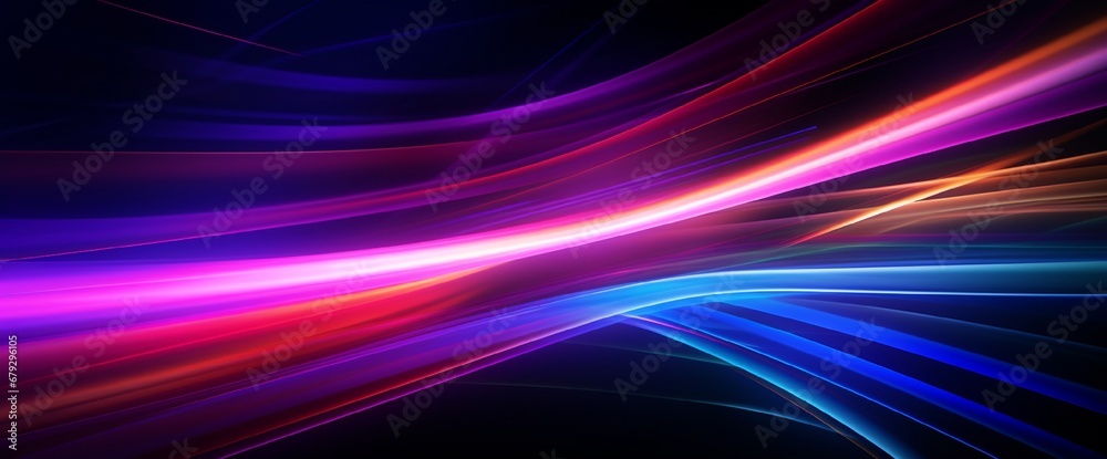 Abstract neon light streaks motion background