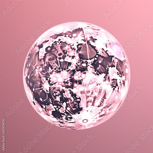 Full moon world map printed moon wall photography image AI generated art