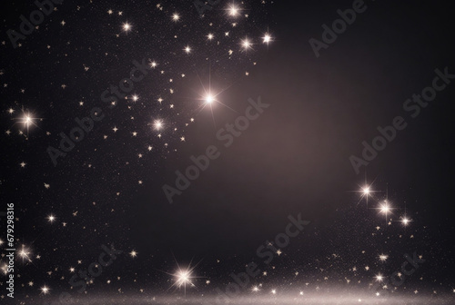 Dark background with stars and sparkles. AI