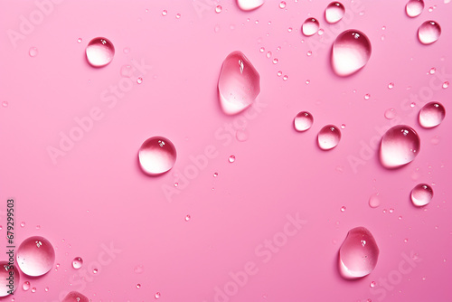 A large drops of water on a pink background