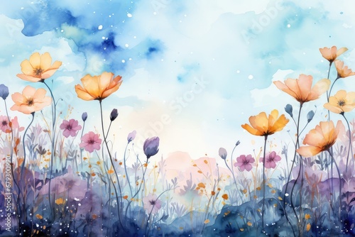 Peinture de fleurs en aquarelle