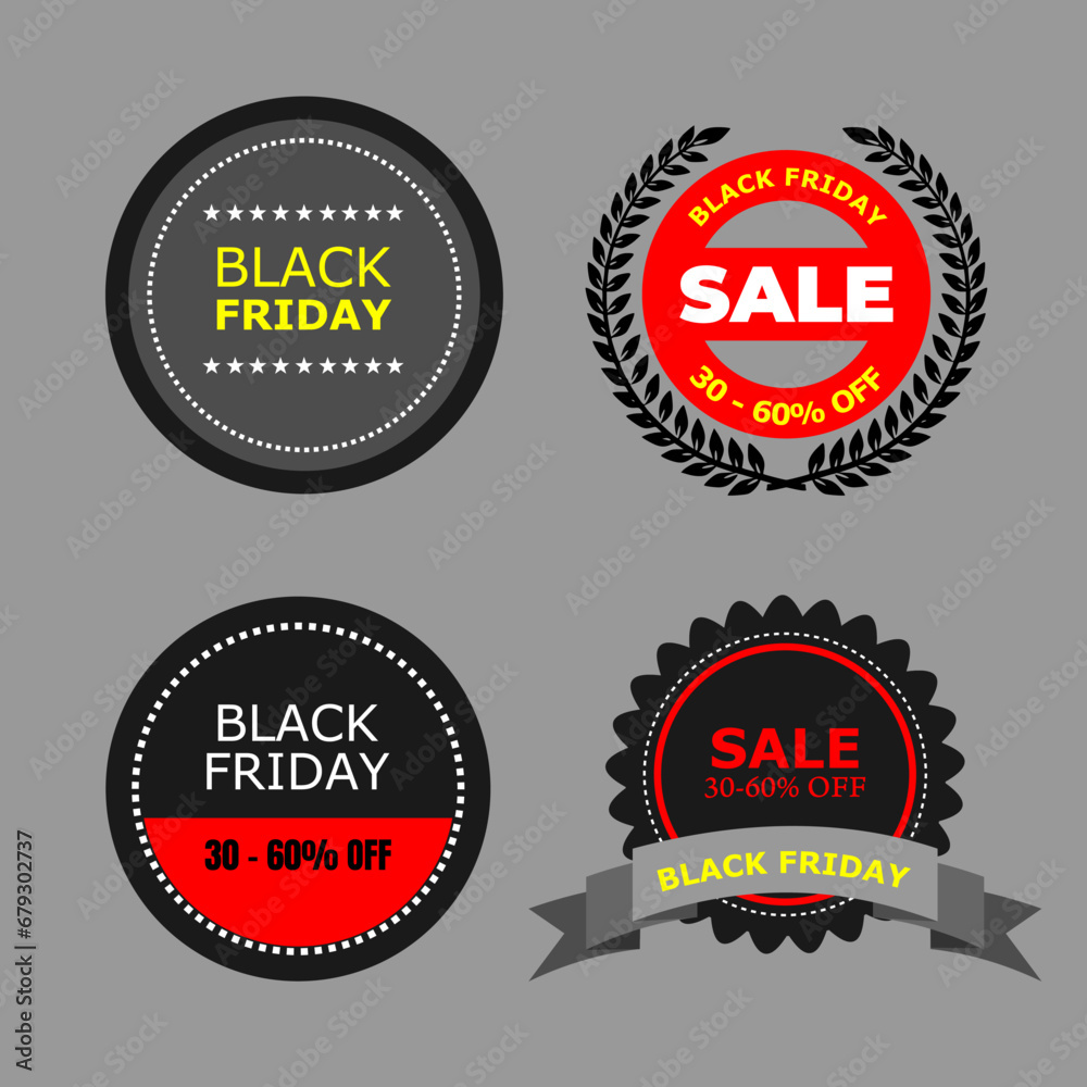 Collection of black Friday sale badge and label designs