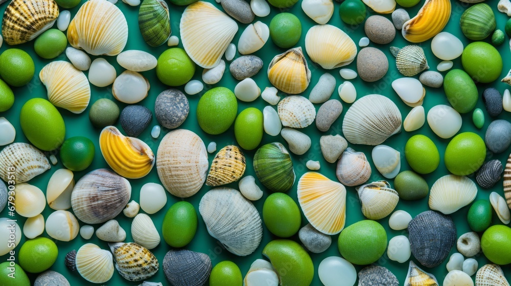 background of many shells and stones. background of many shells and stones.