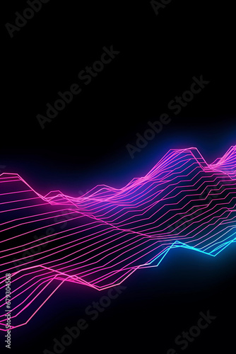 VHS colors retro 80's wave horizontal pattern, Generative AI