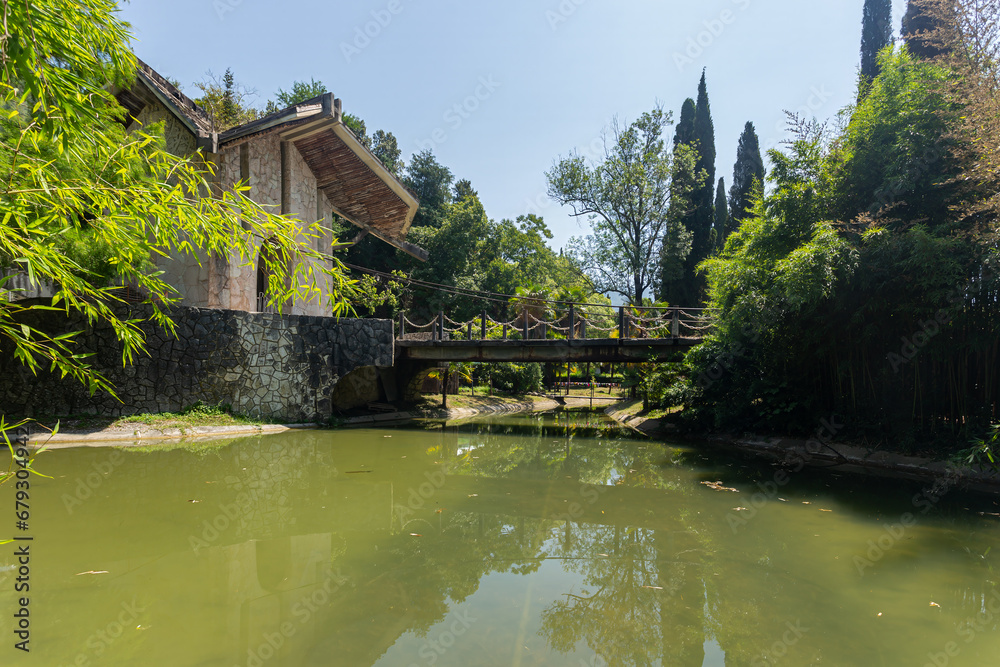 The beauty of the bridge in the park