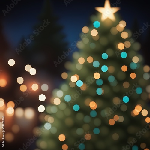 Christmas tree lights Bokeh Generative AI  Bookeh Background