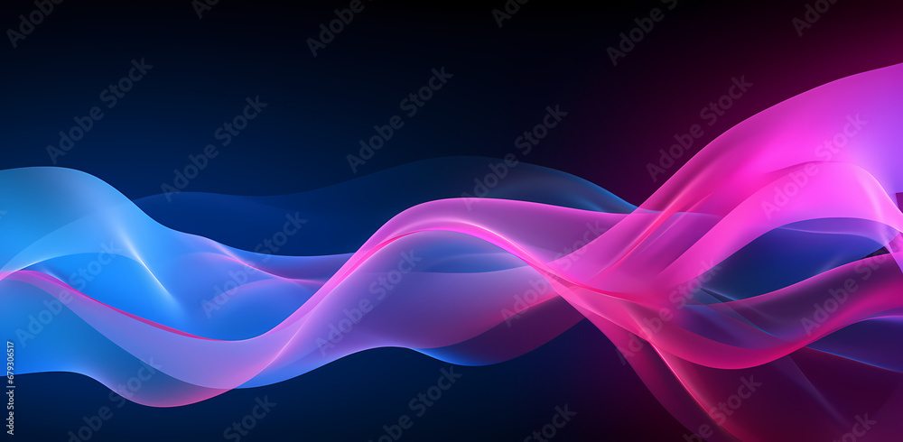 an abstract wavy blue and pink wave over black, in the style of smokey background, violet and magenta, delicate constructions, glossy finish, dark pink and sky-blue, wallpaper an abstract wavy blue and pink wave over black, in the style of smokey background, violet and magenta, delicate constructions, glossy finish, dark pink and sky-blue, wallpaper