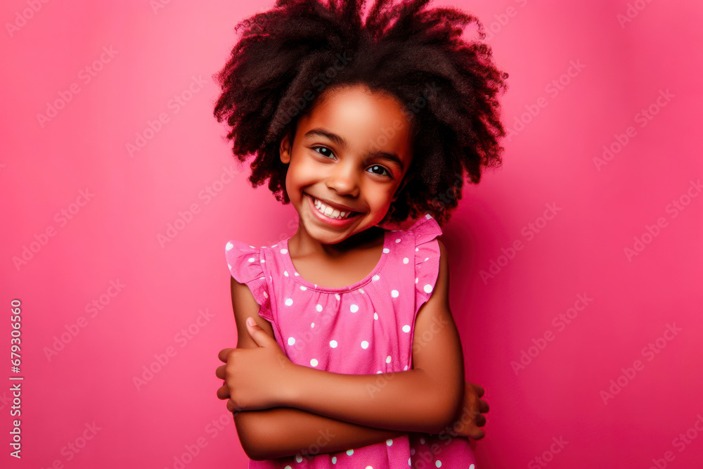 cheerful and funny happy kid girl in vivid pastel background. ai generative cheerful and funny happy kid girl in vivid pastel background. ai generative