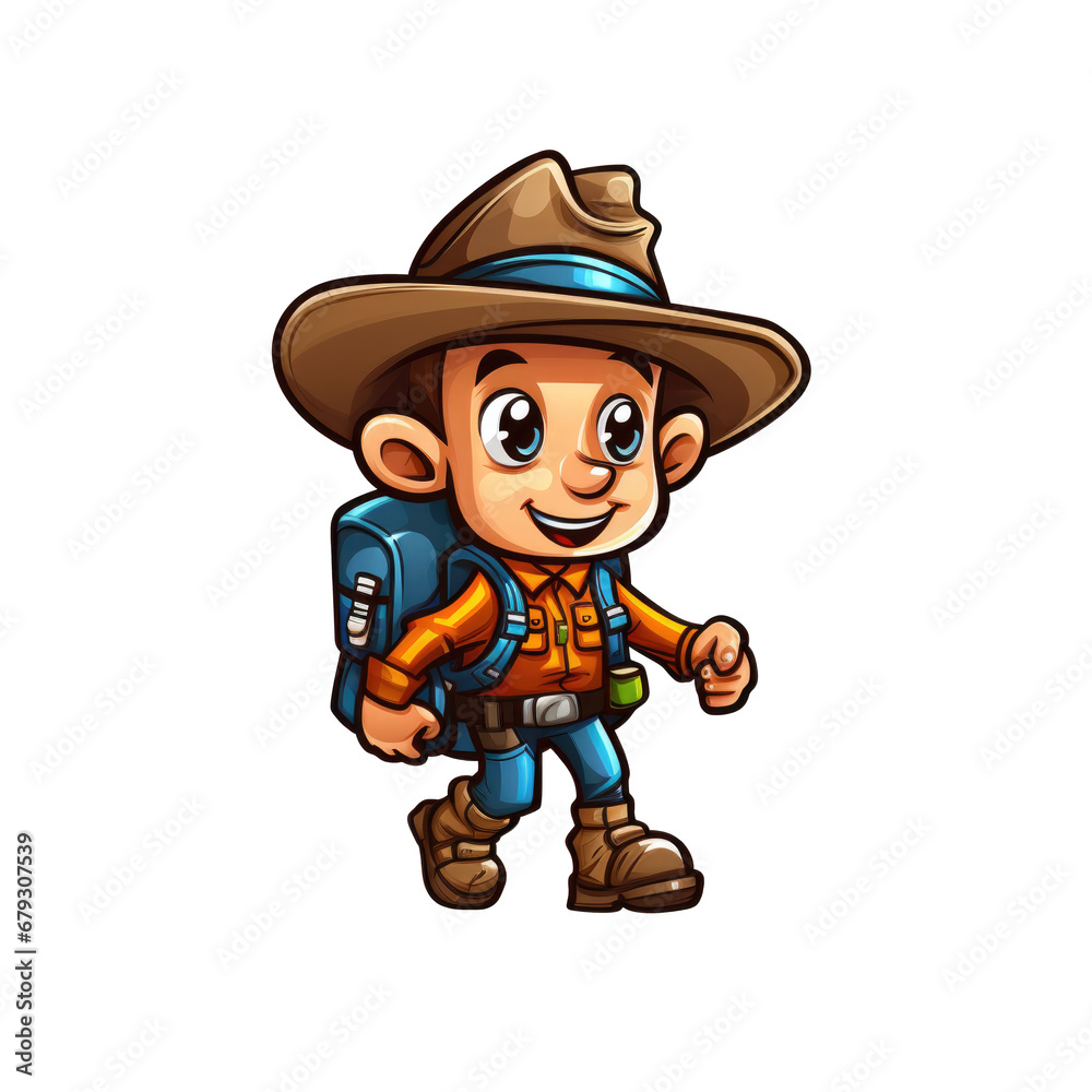 traveller mascot isolated on transparent background