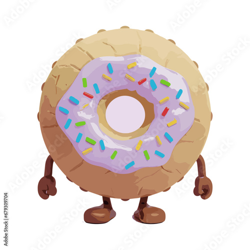 Donuts Cookie Mascot Template illustration 3d  photo