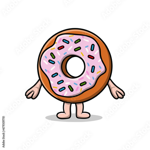 Donuts Cookie Mascot Template illustration 3d 