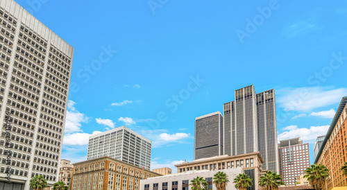 Blue sky in downtown Los Angeles