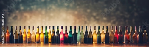 a large row of wine bottles Generative AI