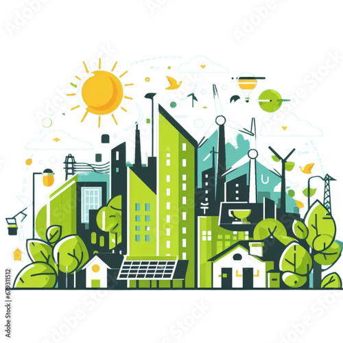 green eco city icon