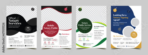 corporate business notary service flyer poster vector design template 