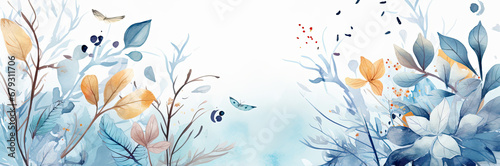 winter abstract watercolor background,
