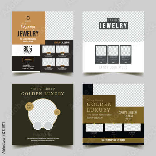 jewelry social media web banner layout ads 