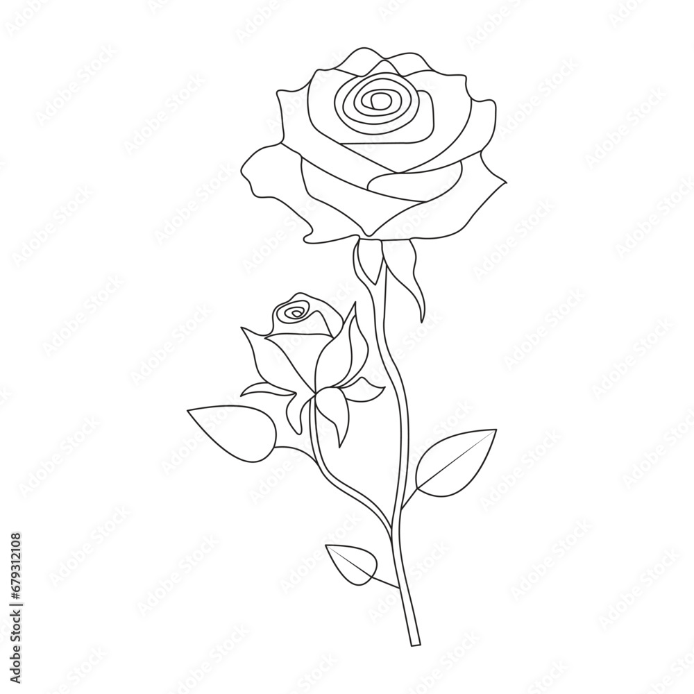 Vector hand drawn illustration continuous rose flower one line art
Vector hand drawn illustration continuous rose flower one line art