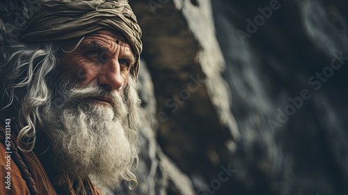 Close-up of Moses, historical biblical figure. photo