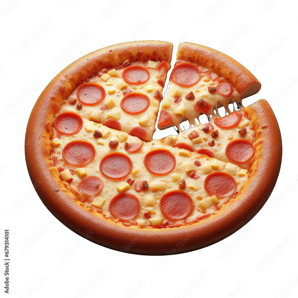 Slice of Heaven: Artisan Pizza on Transparent Scene, GENERATIVE AI Slice of Heaven: Artisan Pizza on Transparent Scene, GENERATIVE AI