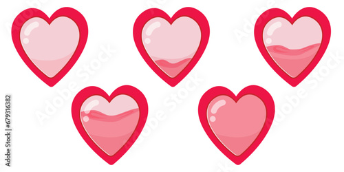 Heart shape with filling meter. Vector illustration EPS10.